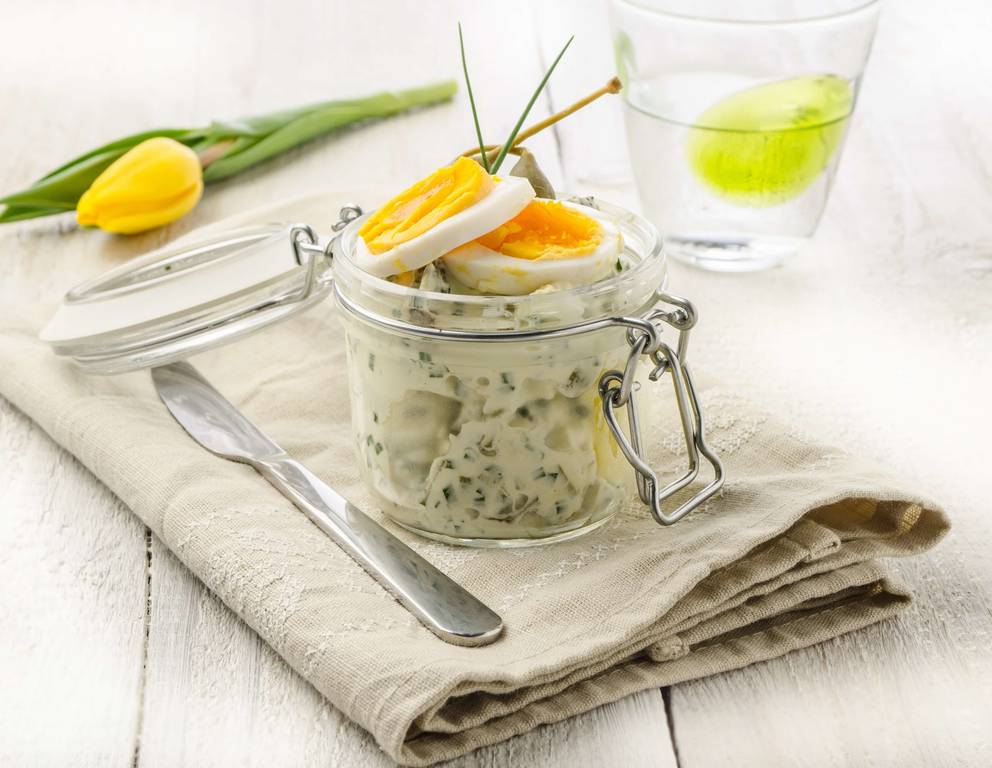 Eiersalat mit Erdäpfeln Eiersalat mit Erdäpfeln