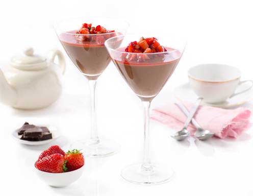 Einfaches Schoko-Erdbeer-Dessert Rezept