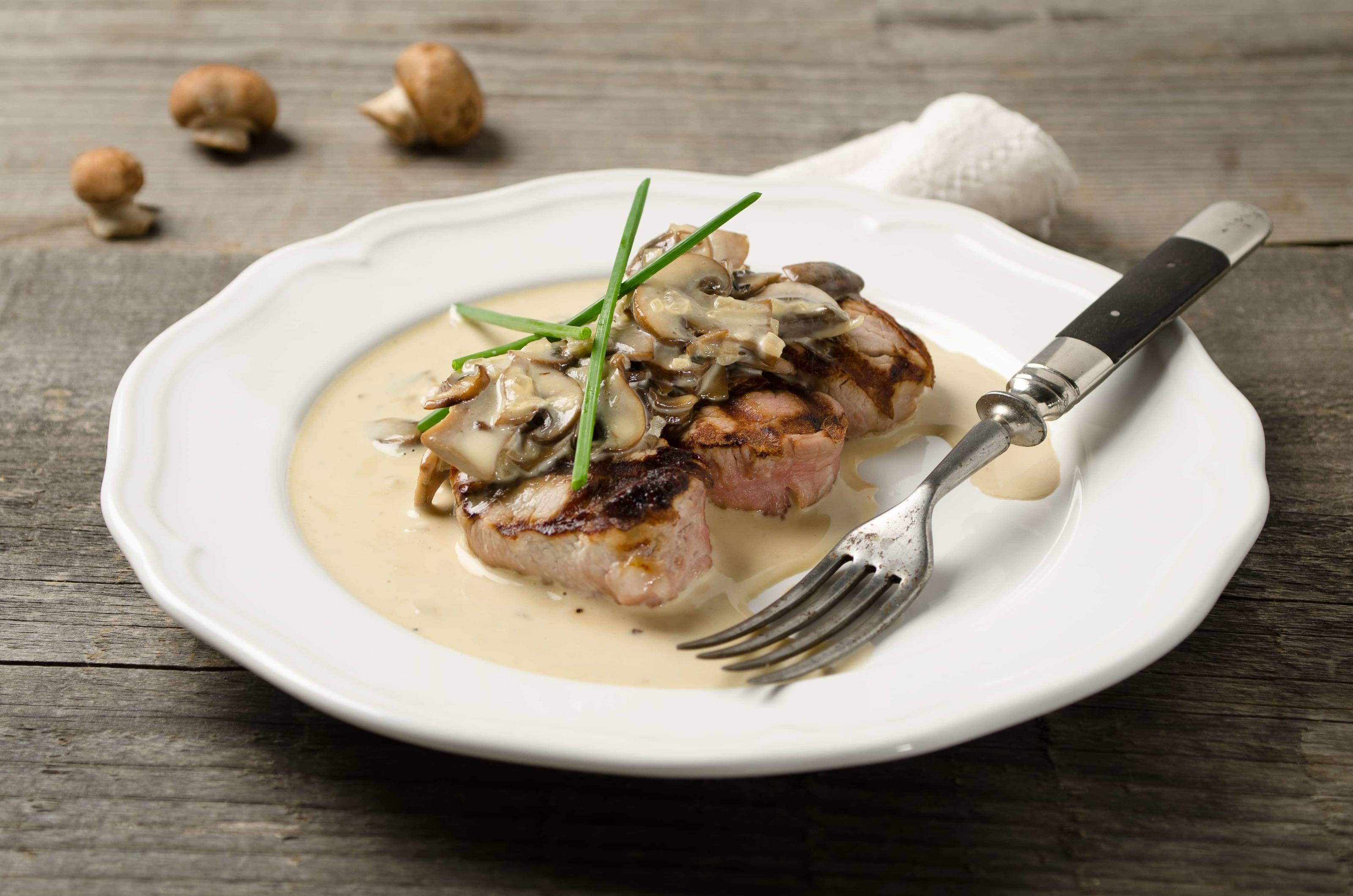 Kalbsfilets in Champignonrahmsauce