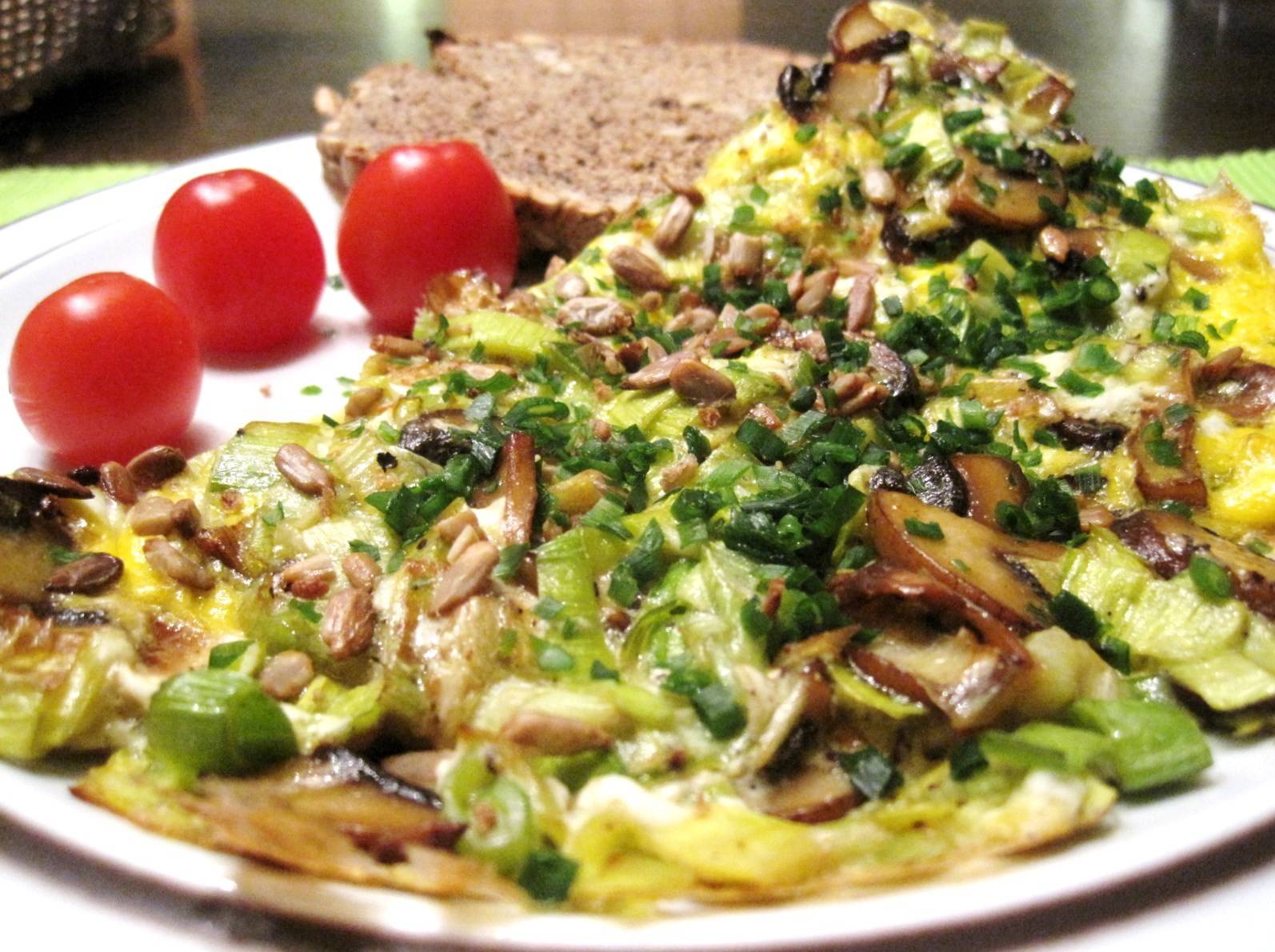 Frittata mit Lauch und Champignons Rezept - ichkoche.ch