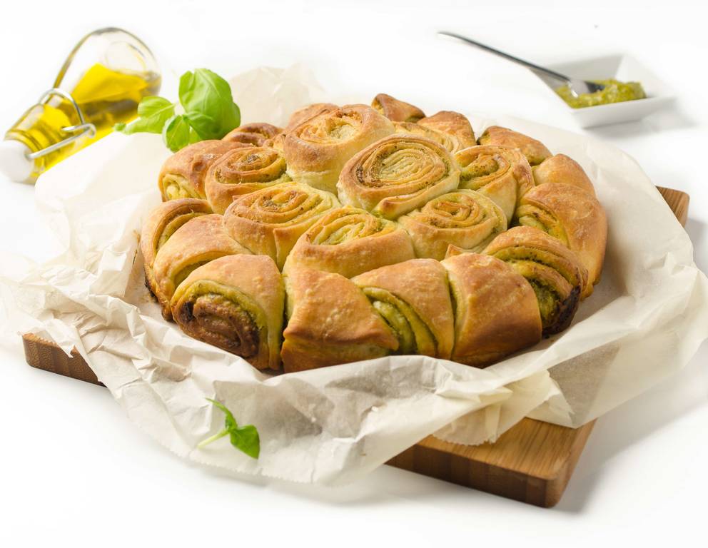 Pizzablume mit Rucolapesto Pizzablume mit Rucolapesto