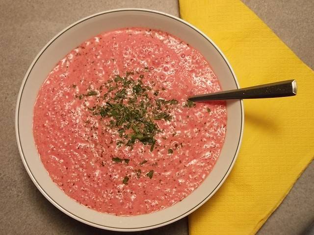 Rezept für Rote-Rüben-Schaumsuppe