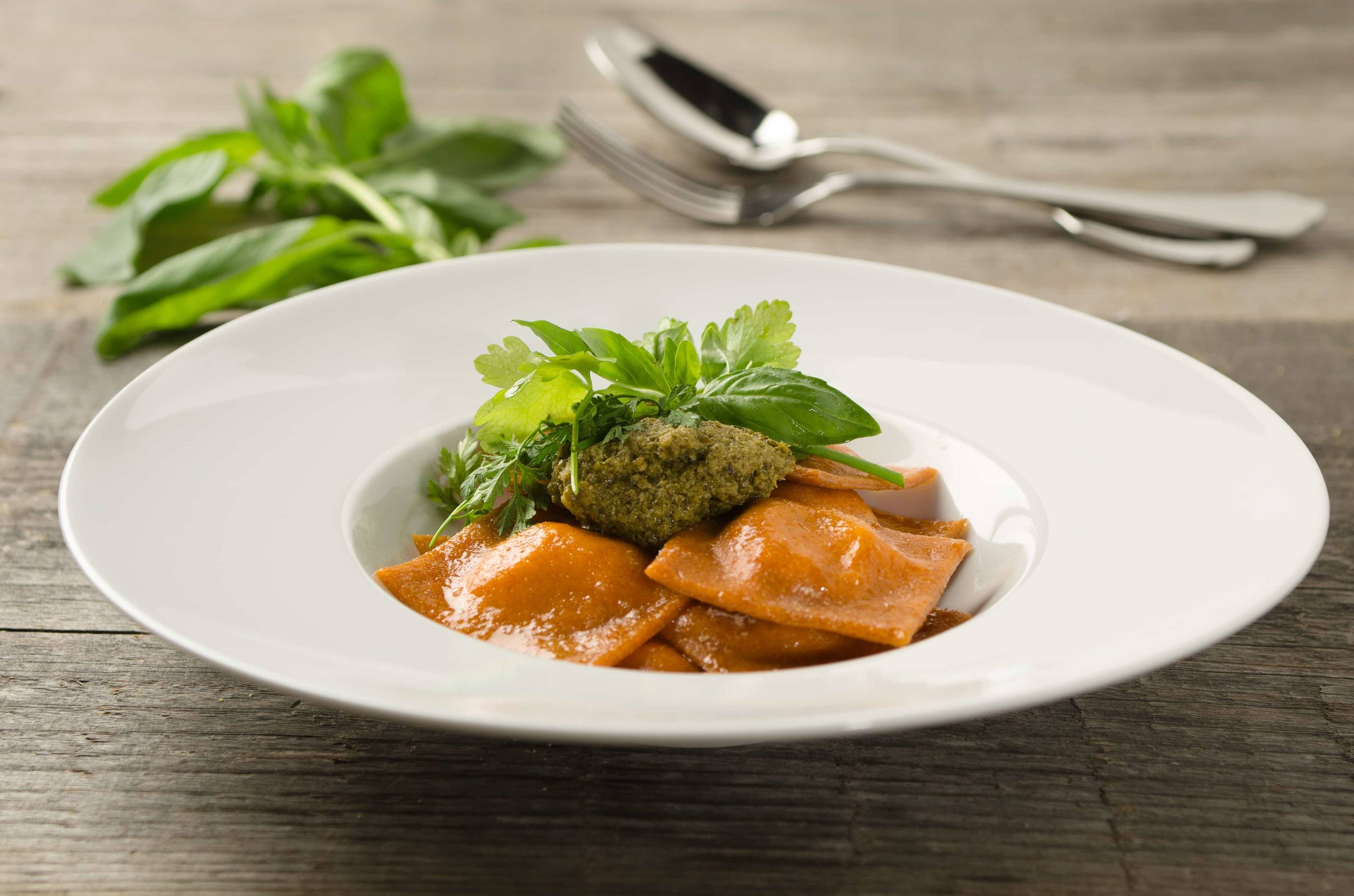 Kohlrabi-Vollkorn-Ravioli