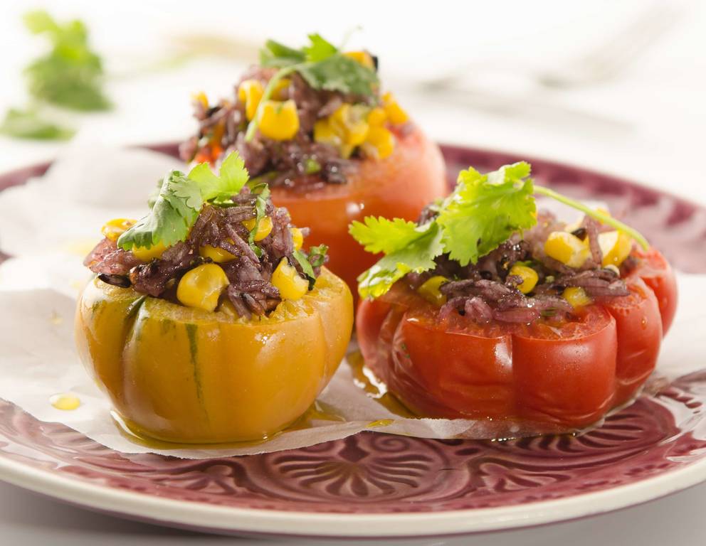 Gefüllte Paradeiser mit Wildreis Gefüllte Paradeiser mit Wildreis