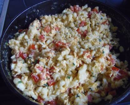 Eiernockerl mit Tomaten