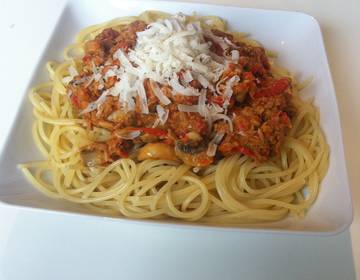 Scharfe Thunfisch-Pasta mit Champignons Scharfe Thunfisch-Pasta mit Champignons