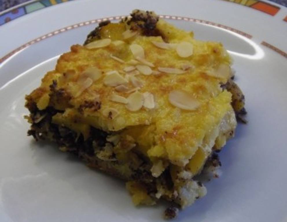 Mohn-Reis-Auflauf mit Pfirsich Mohn-Reis-Auflauf mit Pfirsich