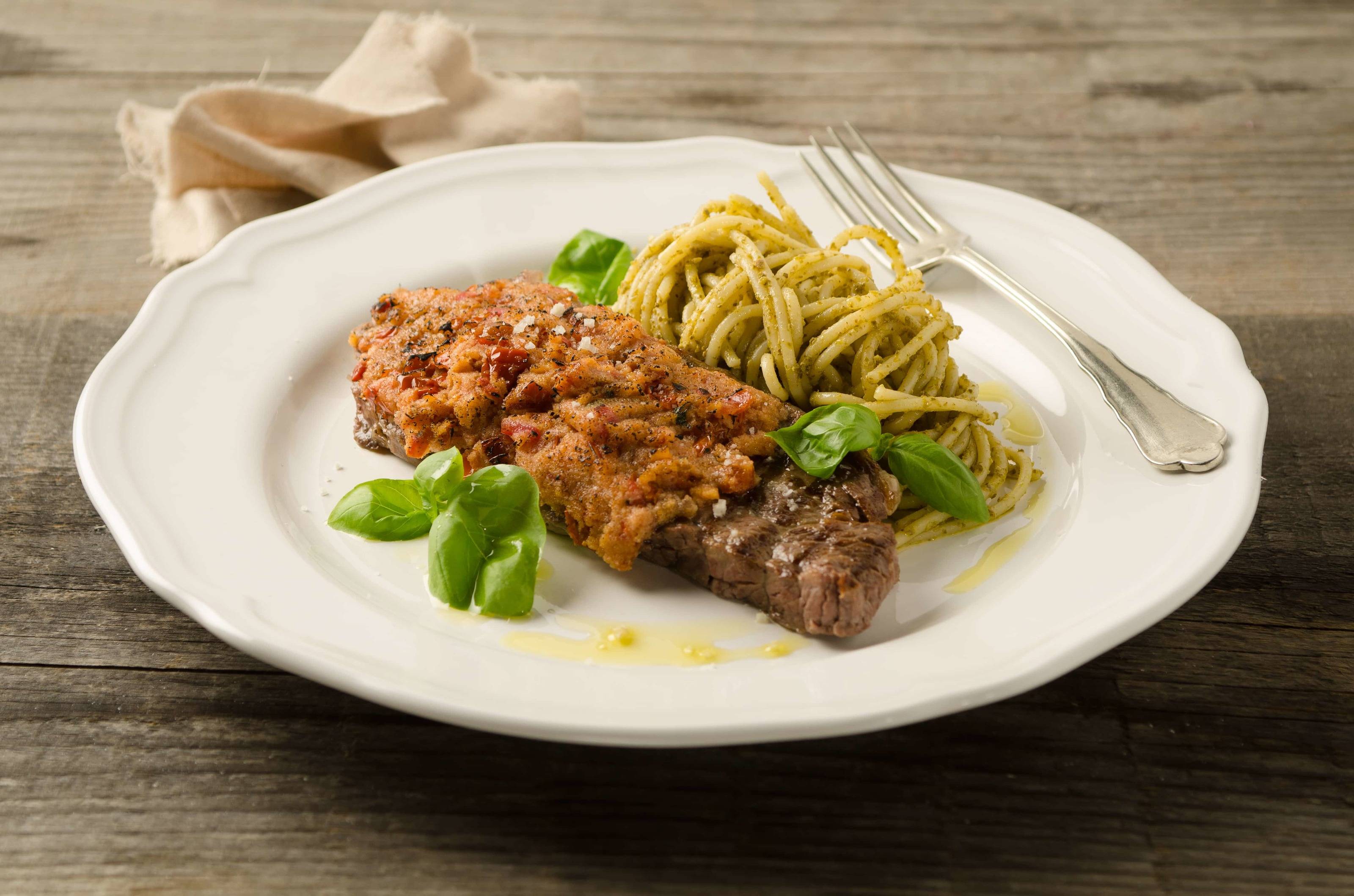 Beiried mit Paradeiserkruste Rezept