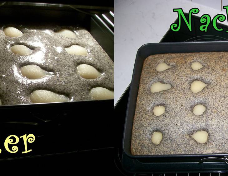 Einfacher Mohnkuchen mit Birnen Einfacher Mohnkuchen mit Birnen