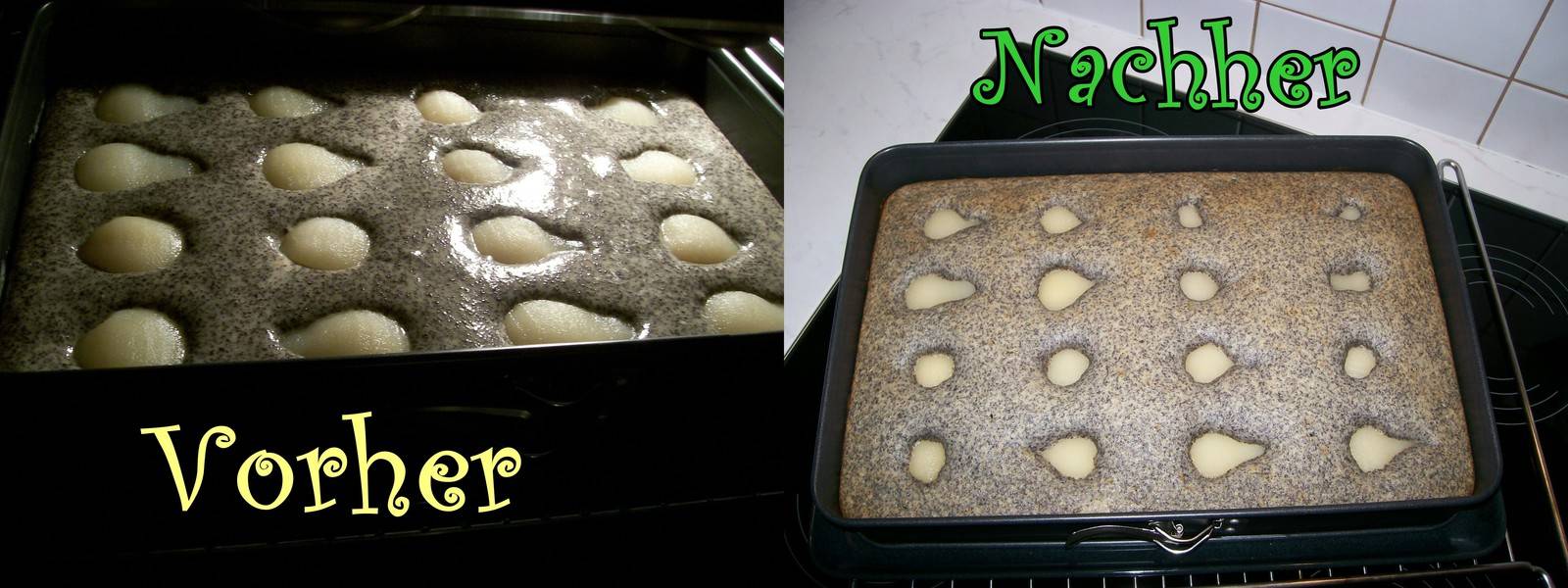 Einfacher Mohnkuchen mit Birnen Rezept - ichkoche.de Einfacher Mohnkuchen mit Birnen Rezept - ichkoche.de