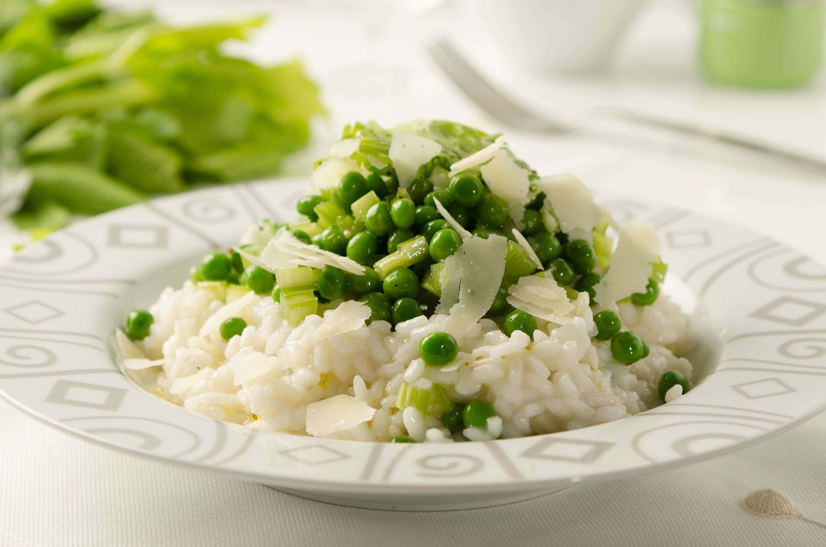 Rezept für Risotto mit frischen Erbsen