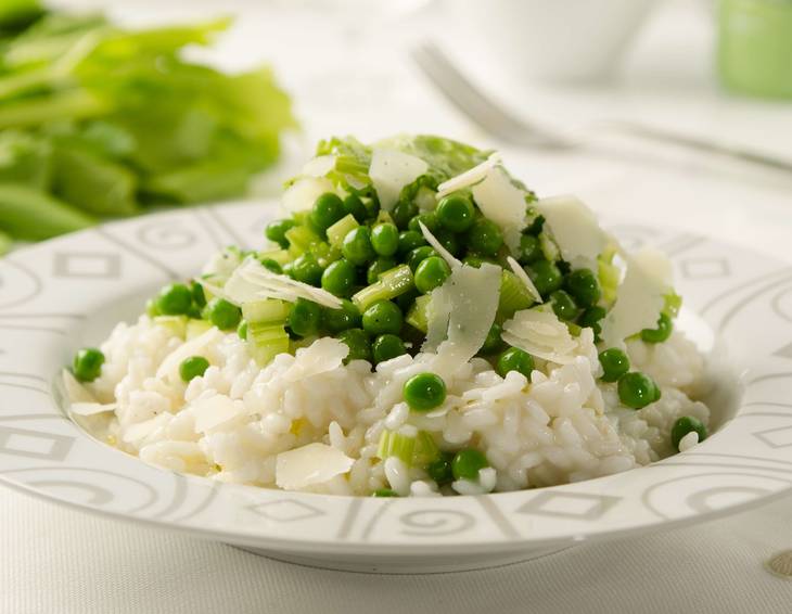 Risotto mit frischen Erbsen Risotto mit frischen Erbsen