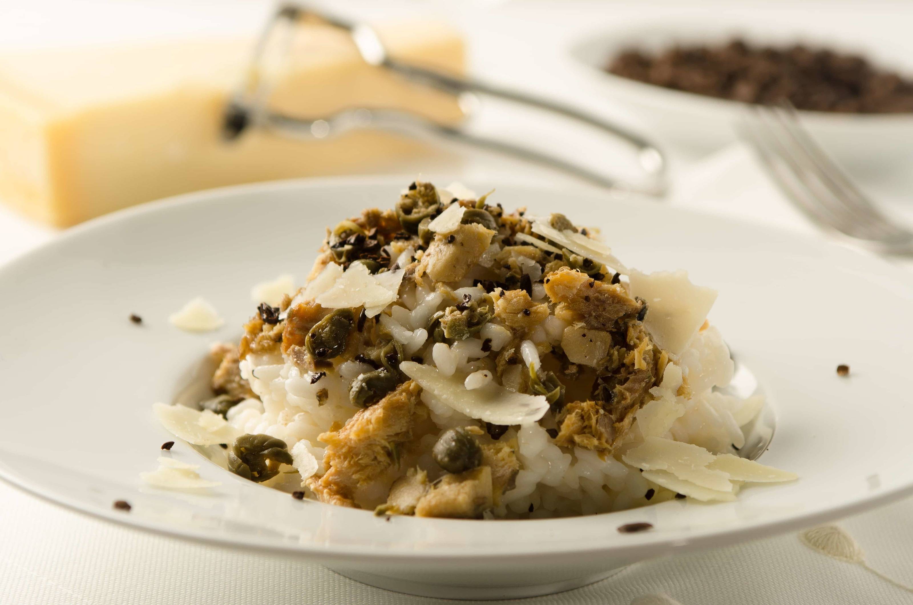 Rezept für Risotto mit Hering, Kapern und Kaffeepulver