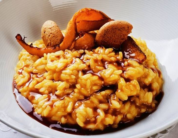 Steinpilz-Risotto mit Kürbis und Amaretti Steinpilz-Risotto mit Kürbis und Amaretti