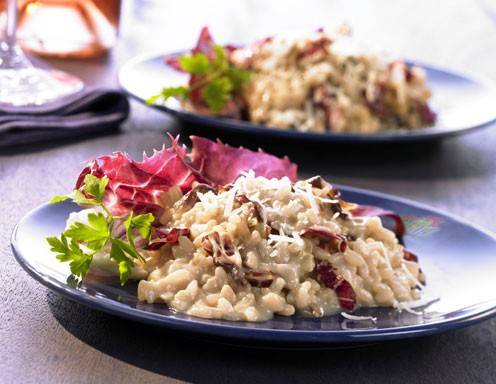 Käse Risotto mit Radicchio und Gorgonzola