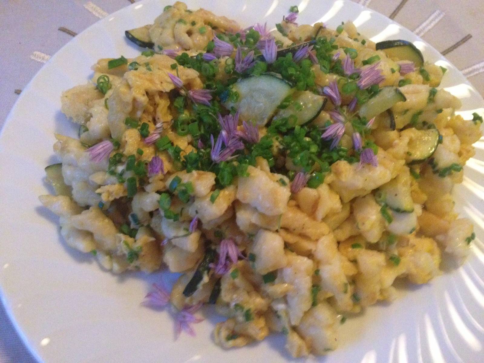 Eiernockerln mit Zucchini