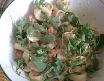 Pasta in Garnelen-Lachs-Sauce Pasta in Garnelen-Lachs-Sauce