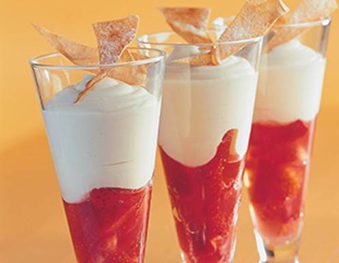 Eierlikörcreme mit Erdbeeren