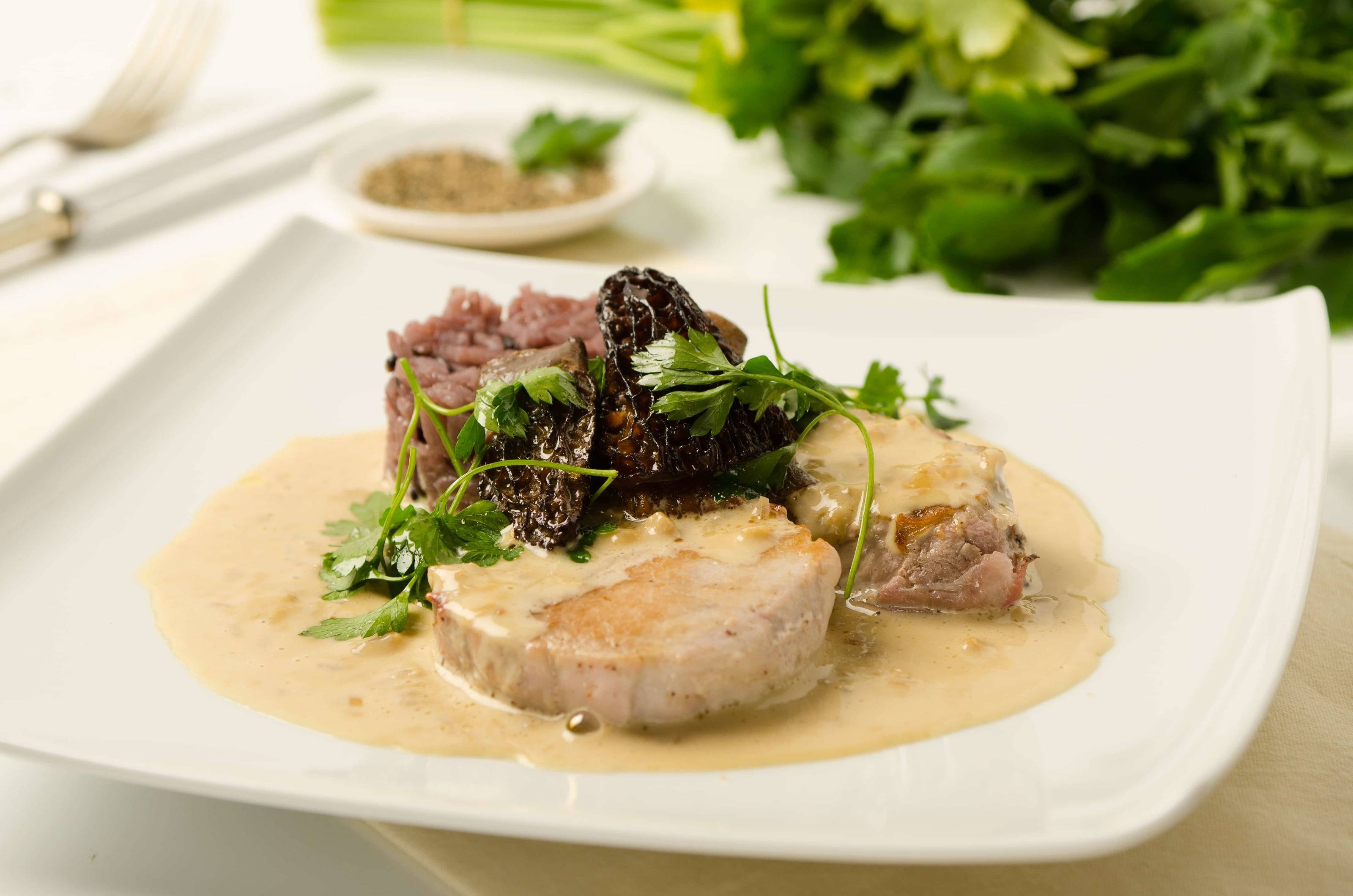 Kalbssteak mit Spitzmorcheln