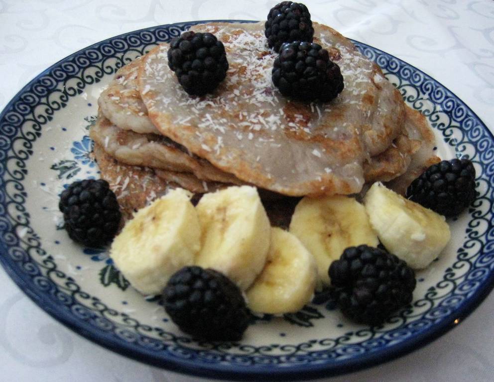 Vegane Bananen-Brombeer Pancakes Vegane Bananen-Brombeer Pancakes