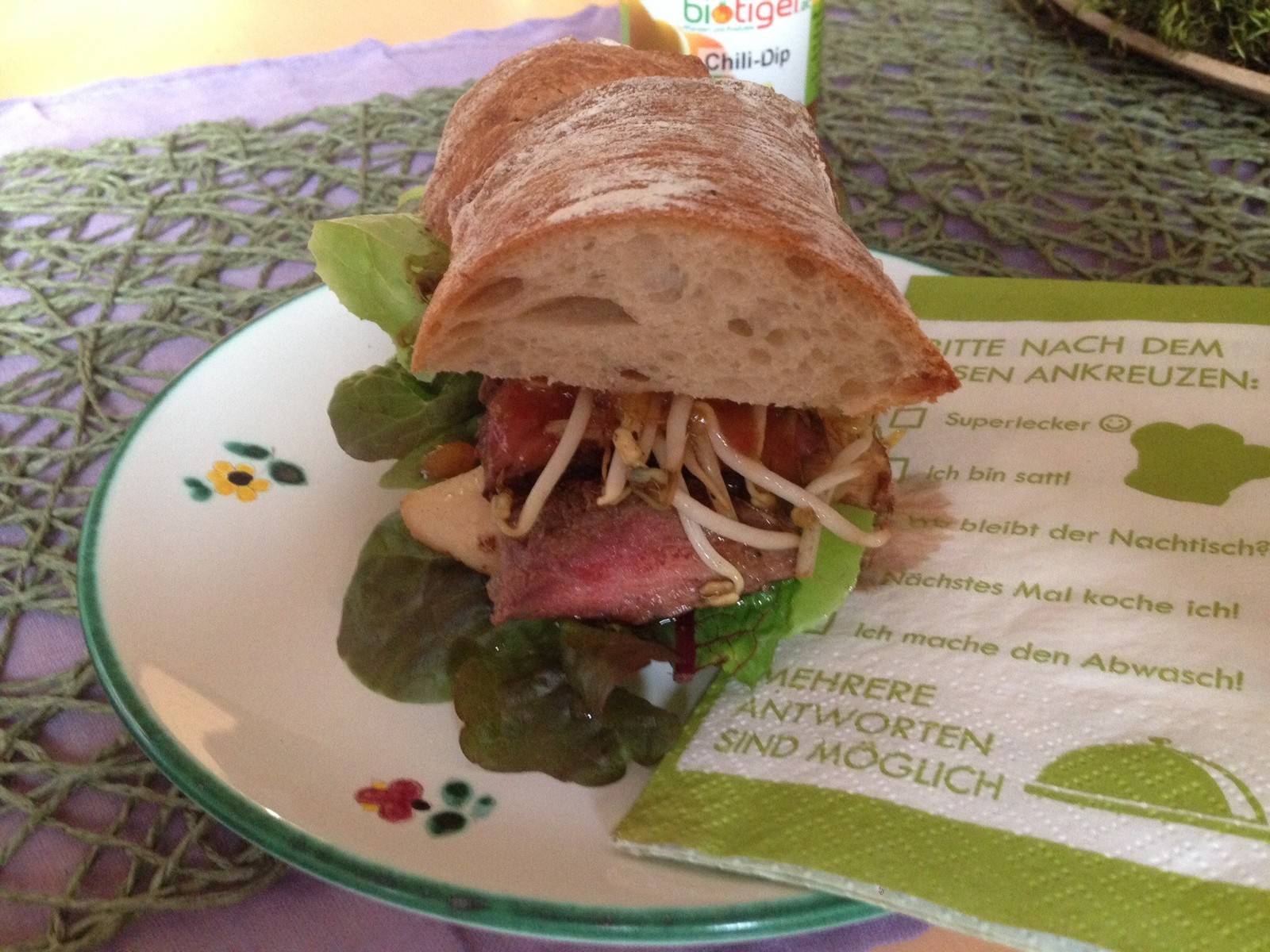 Asiatisches Steaksandwich