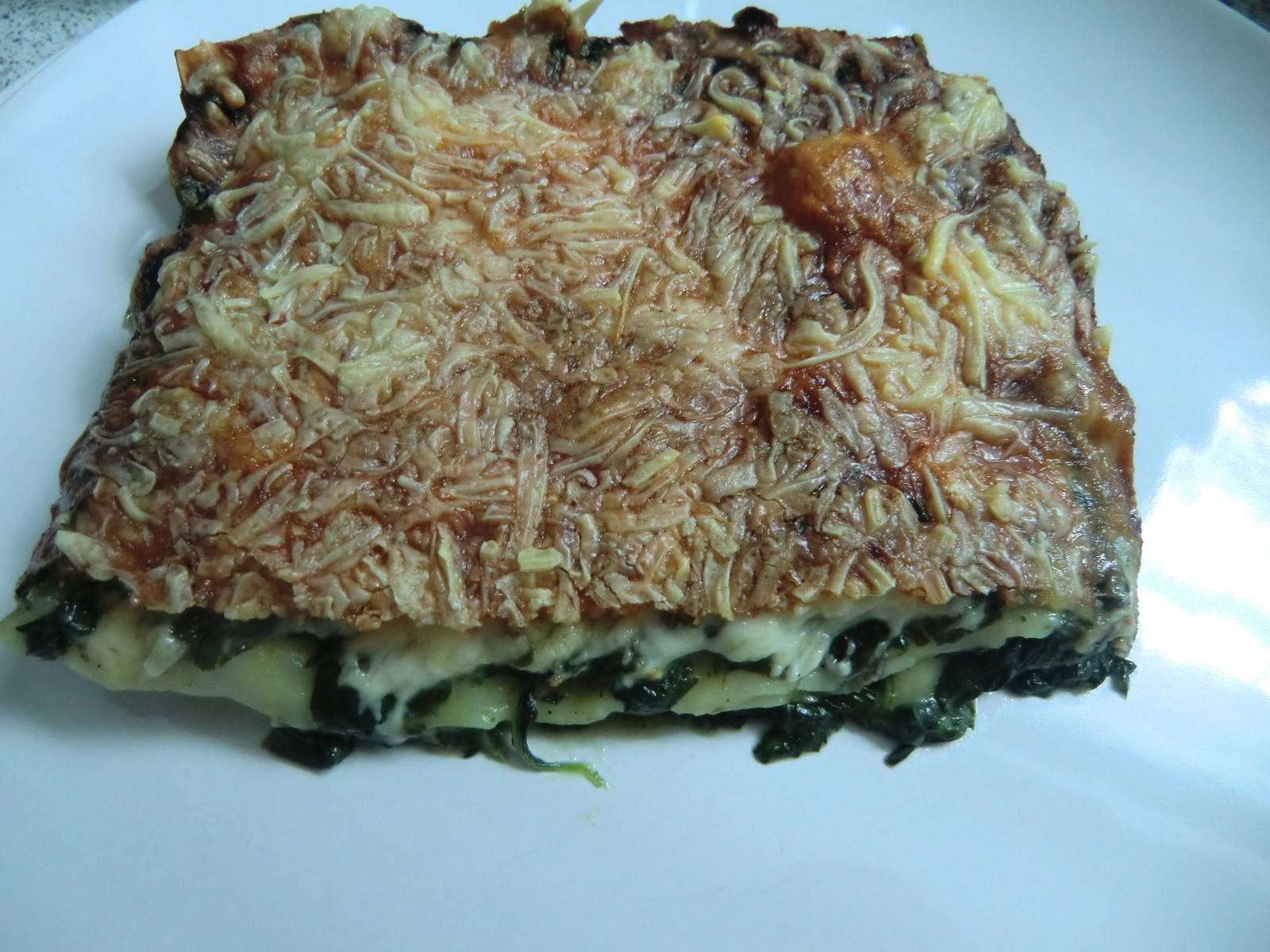 Leichte Blattspinatlasagne