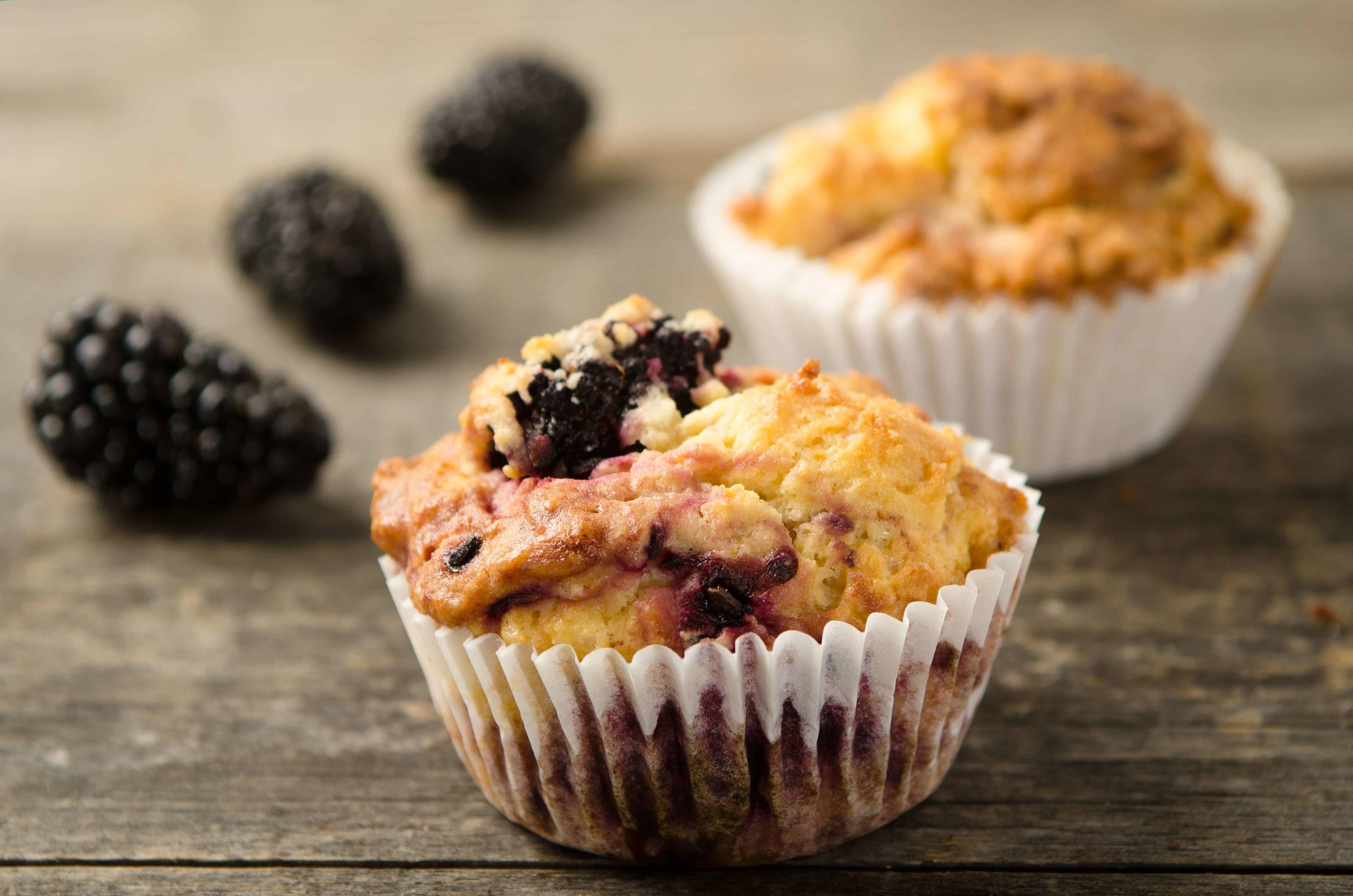 Brombeer-Frischkäse-Muffins