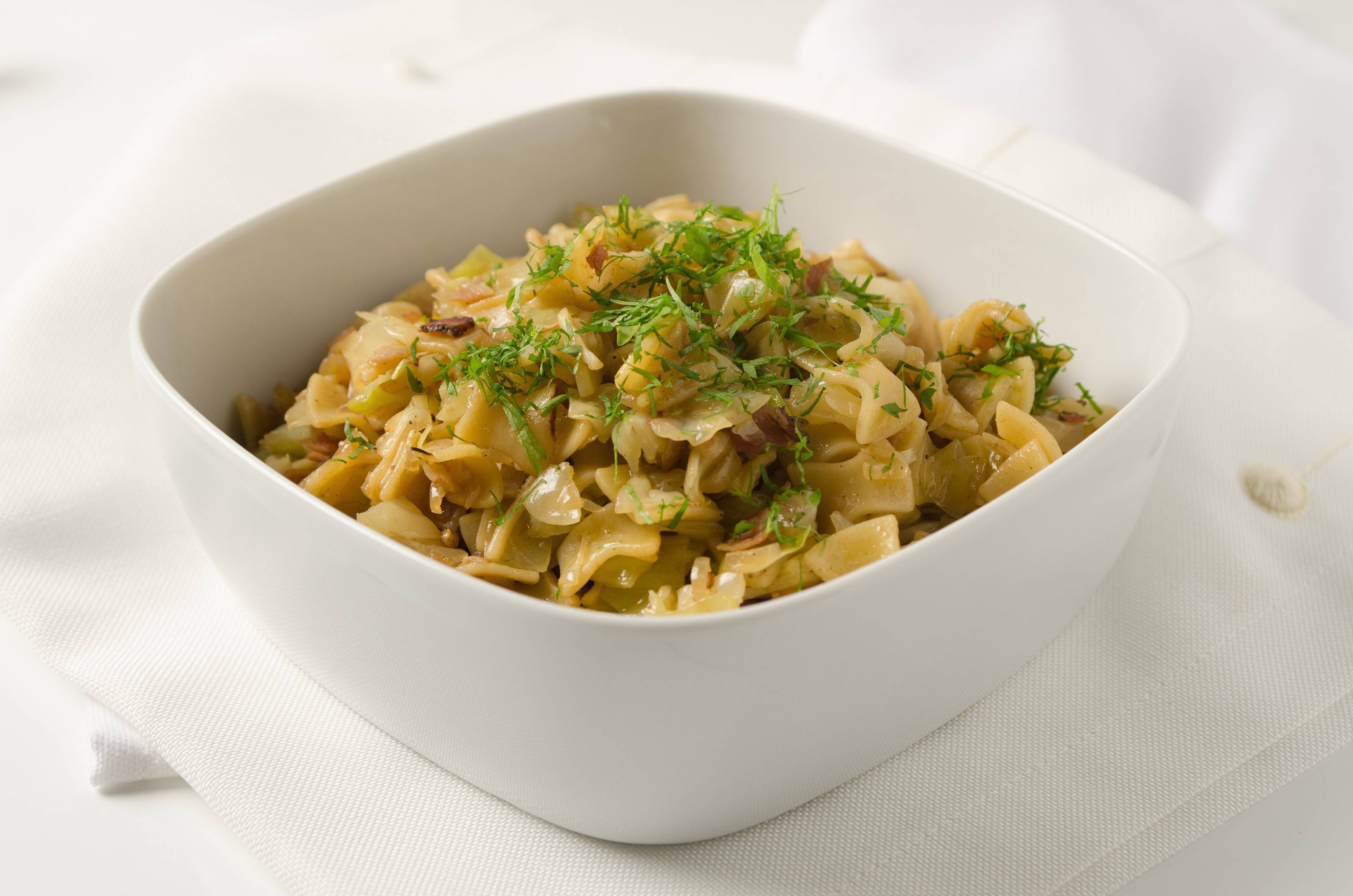 Krautfleckerl mit Speck Rezept