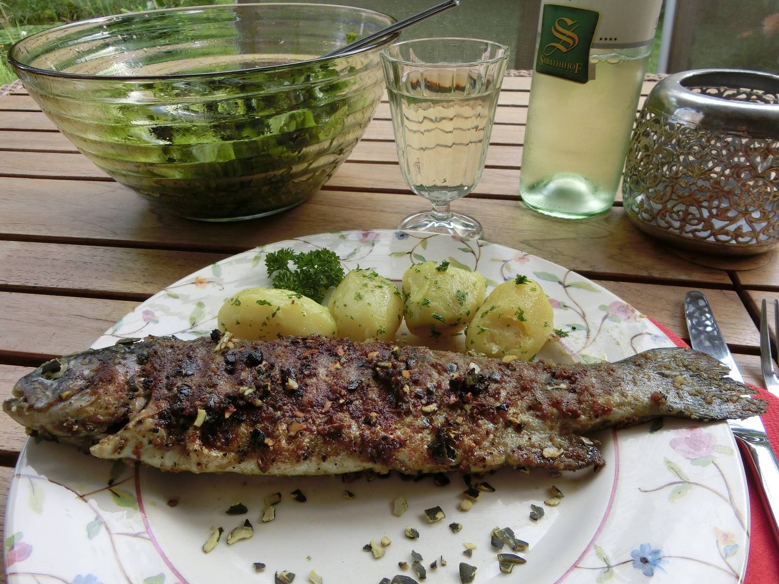 Steirische Forelle mit Kürbiskernkruste