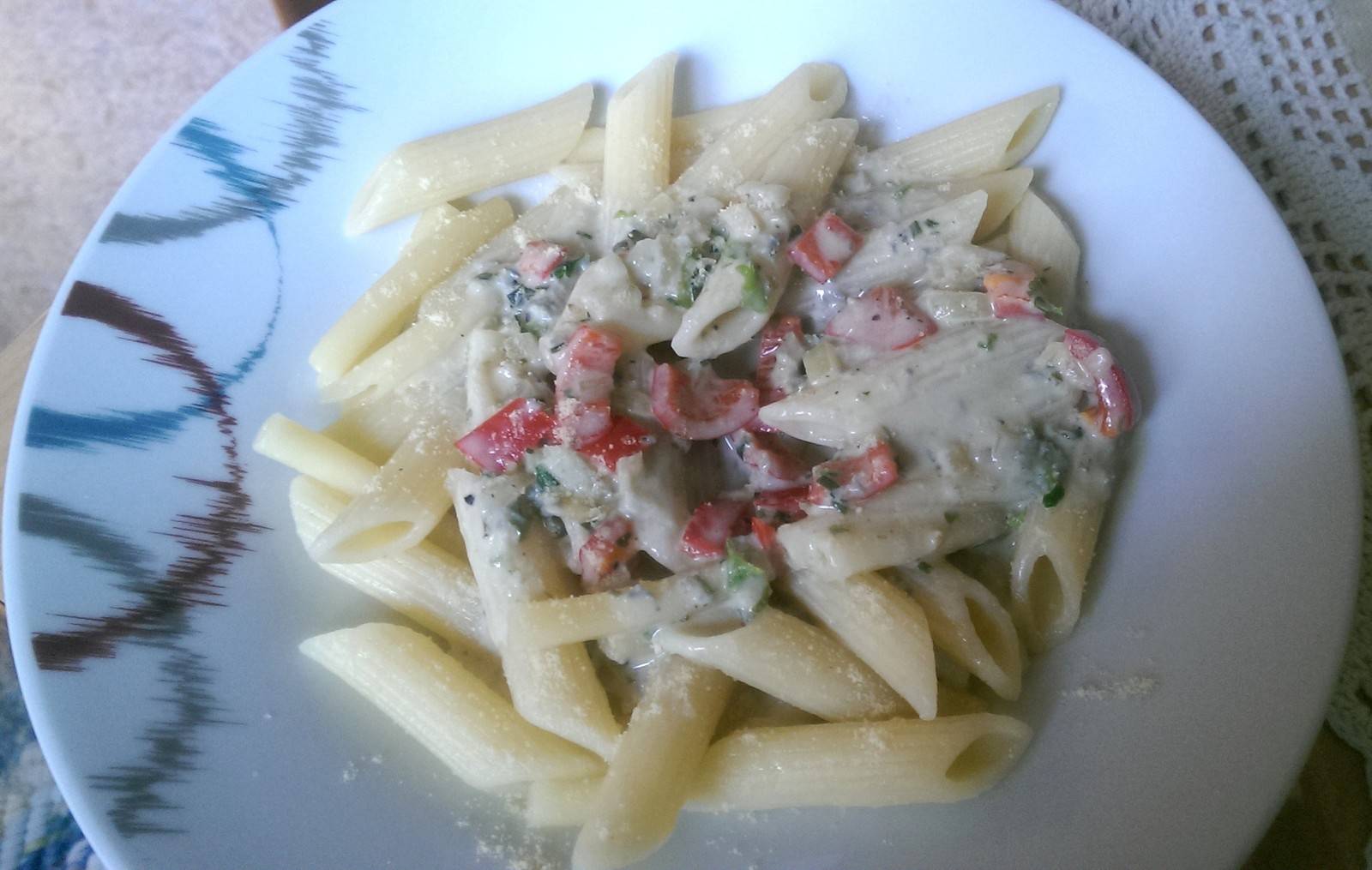 Penne in Paprika-Frischkäsesauce
