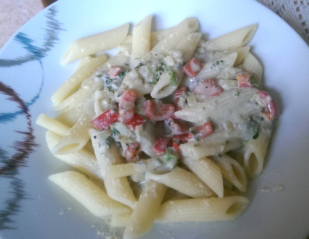 Penne in Paprika-Frischkäsesauce Penne in Paprika-Frischkäsesauce