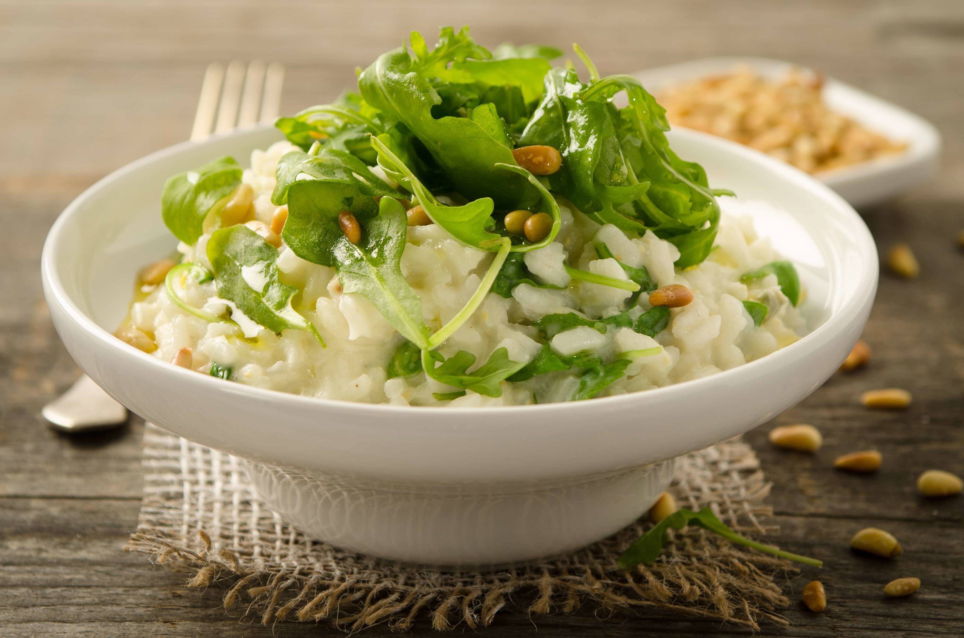 Rucolarisotto mit Knoblauch Rezept