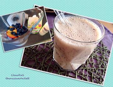 Nektarinen-Heidelbeershake "Rum-Kokos" Nektarinen-Heidelbeershake "Rum-Kokos"