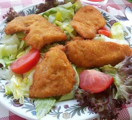 Backhendlsalat mit Kernöl