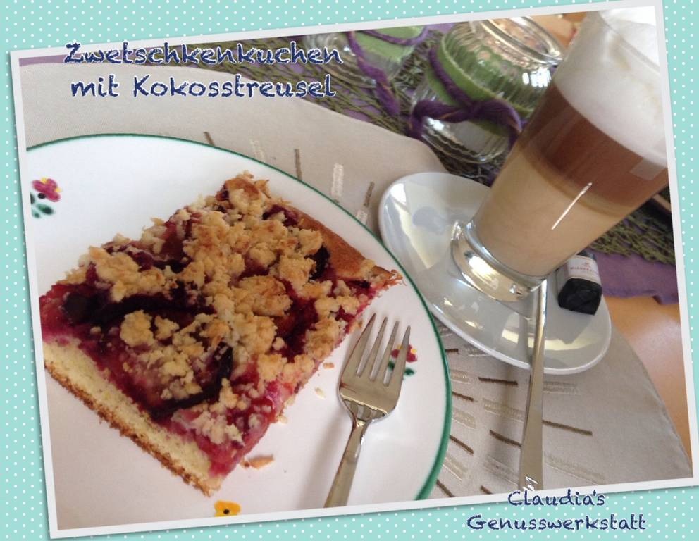 Zwetschkenkuchen mit Kokosstreusel Zwetschkenkuchen mit Kokosstreusel