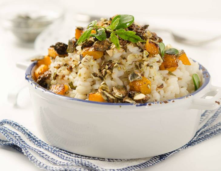 Kürbisrisotto mit Kürbiskrokant Kürbisrisotto mit Kürbiskrokant