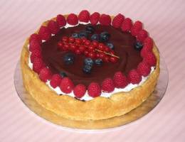Nutella-Schoko-Torte mit Sommerbeeren Nutella-Schoko-Torte mit Sommerbeeren