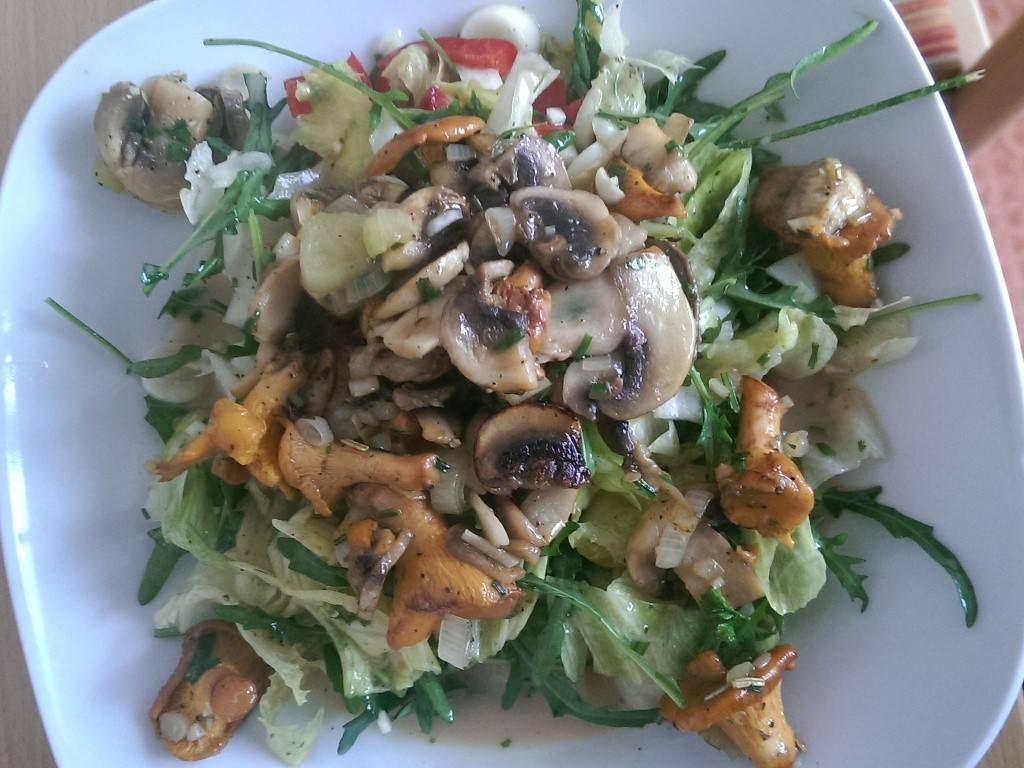 Gebratene Pilze auf Blattsalat Rezept - ichkoche.de Gebratene Pilze auf Blattsalat Rezept - ichkoche.de