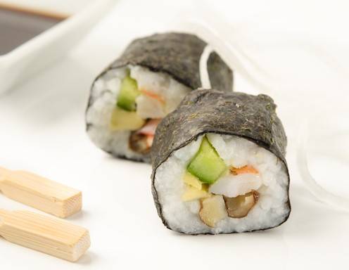 Maki mit Garnelen, Gurke und Shiitake Rezept