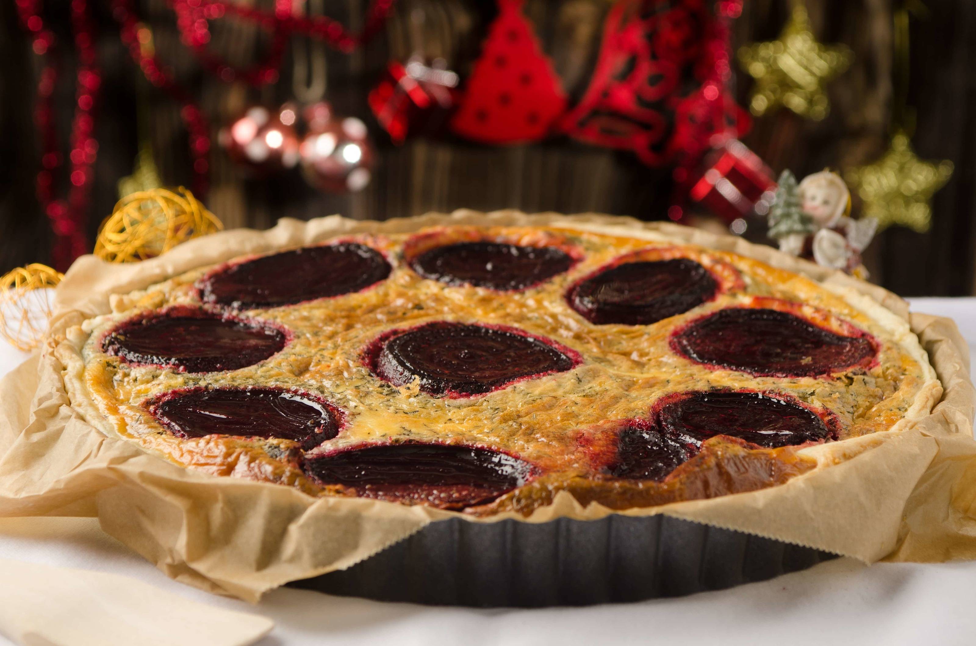 Tarte mit Roten Rüben und Speck