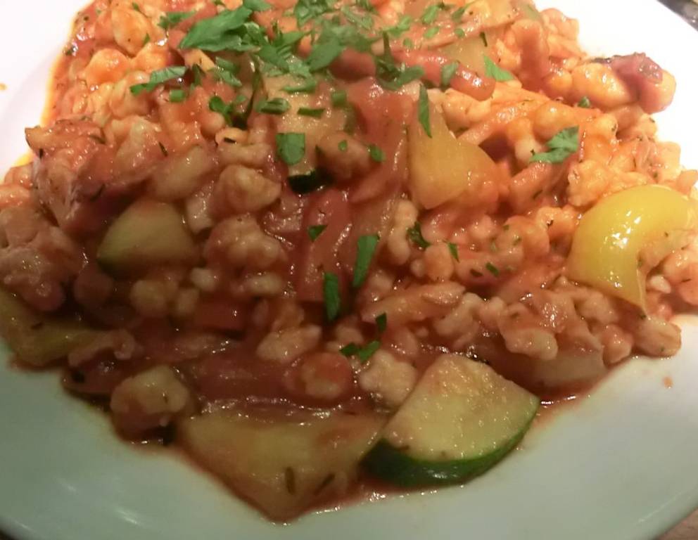 Dinkelspätzle mit Gemüse Dinkelspätzle mit Gemüse