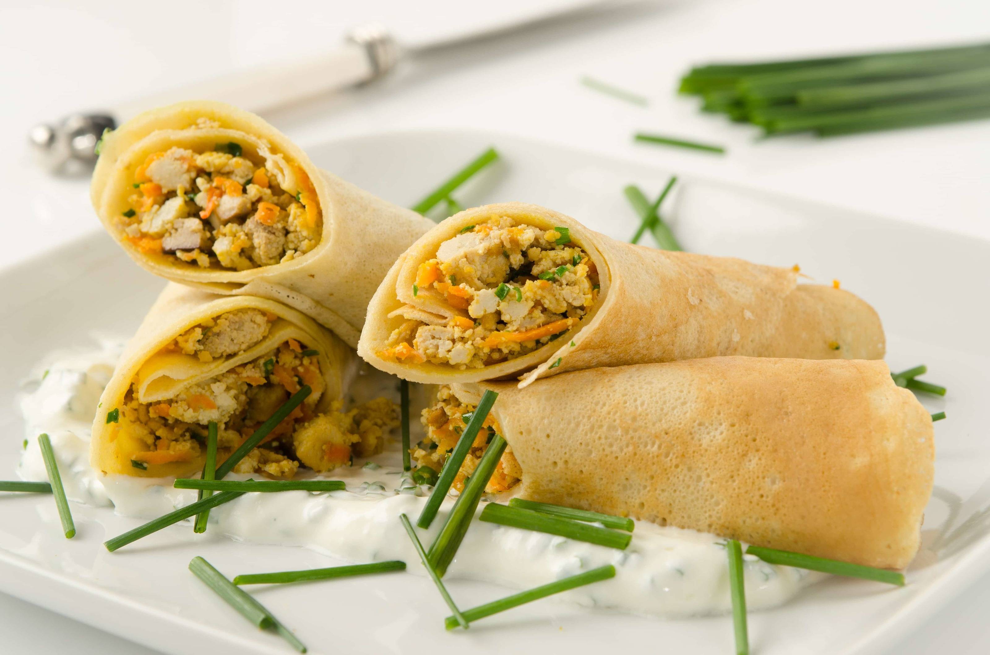 Kamutpalatschinken gefüllt mit Tofu