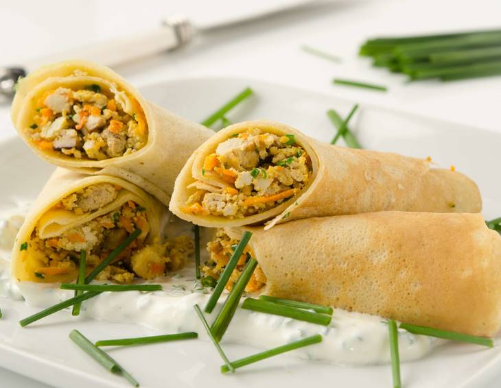 Kamutpalatschinken gefüllt mit Tofu Kamutpalatschinken gefüllt mit Tofu