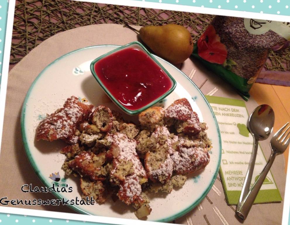 Topfen-Mohnschmarren mit Birnen Topfen-Mohnschmarren mit Birnen