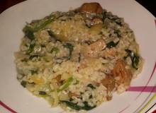 Risotto mit Spinat und Fleisch