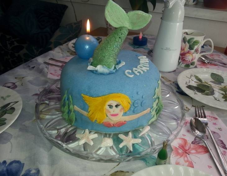 Meerjungfrau-Torte mit Kastaniencreme