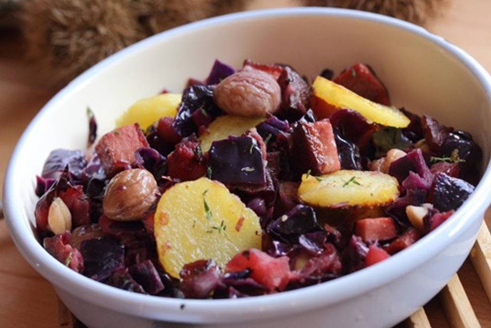 Maroni-Rotkraut-Gröstl Maroni-Rotkraut-Gröstl