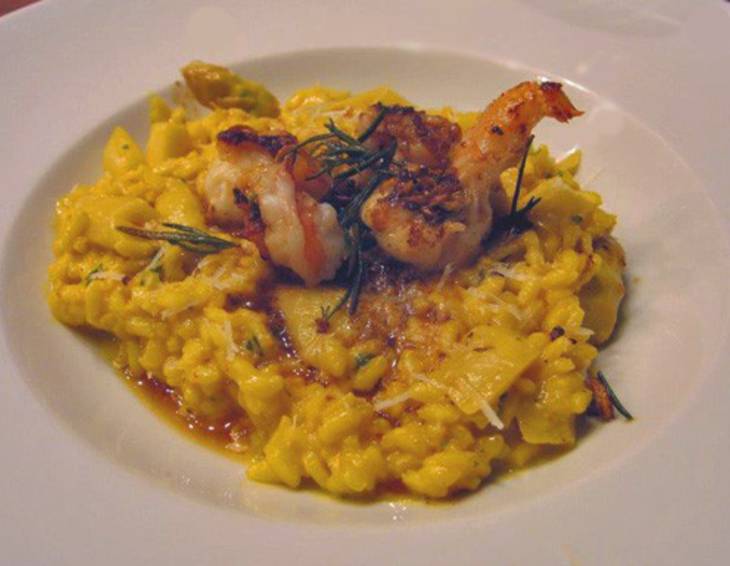 Safranrisotto mit Meeresfrüchten Safranrisotto mit Meeresfrüchten