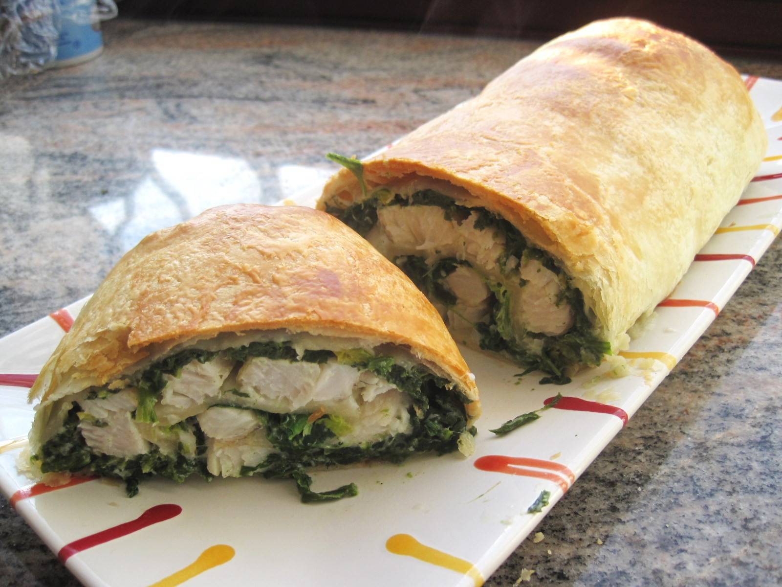 Spinat-Fisch-Roulade