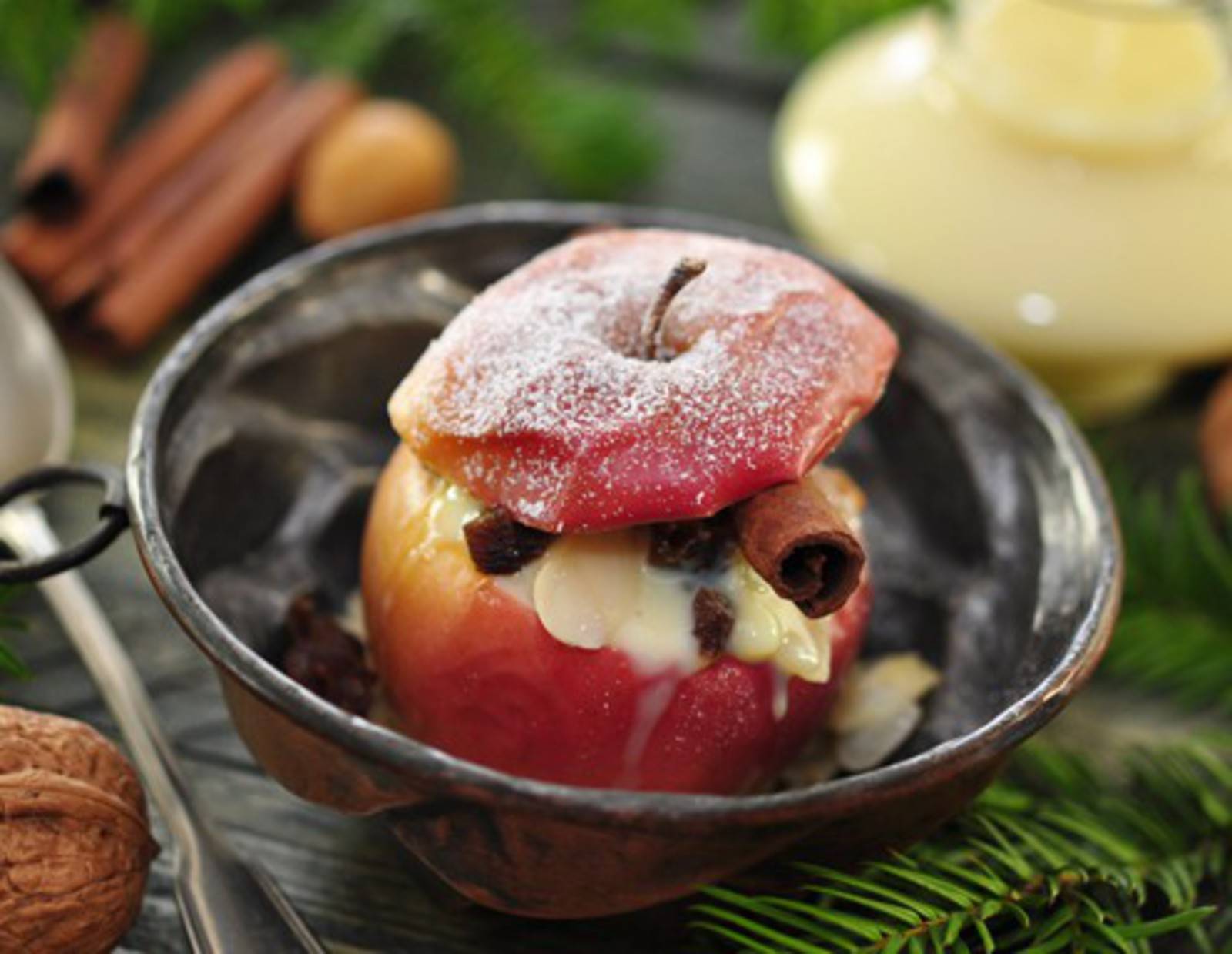 Bratapfel mit Kletzen-Ricotta-Fülle